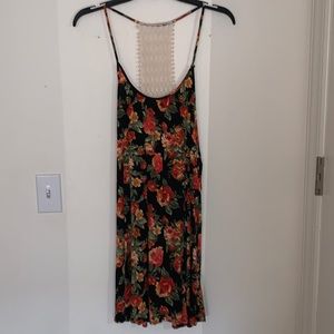 Forever 21  size L black floral sundress
